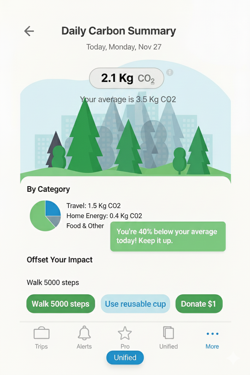 Ecoify prototype mobile screen 1